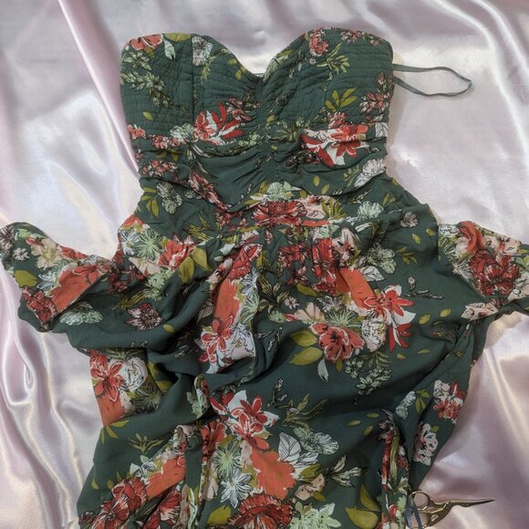 BOG Collective Size Small Green Floral Jumpsuit - Picture 14 of 16